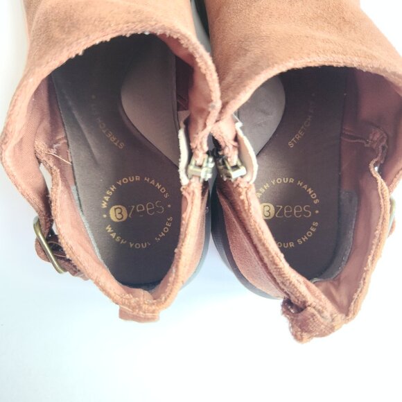 BZees LifeStride Get Going Size 8.5W Brown Slip-On Flat Heel Bootie Memory Foam - Picture 11 of 13